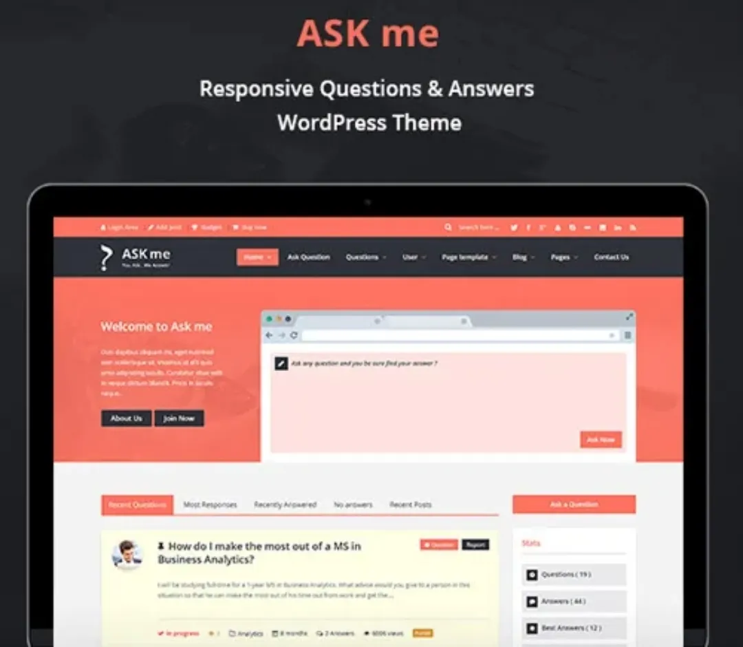 Ask Me – Responsive Questions & Answers WordPress